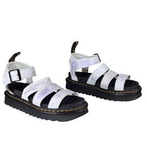 Dr Martens Sandals 6 Women Blaire Fisherman Gladiator Strappy White Black Purple